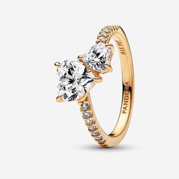Pandora Jewelry - Pandora Double Heart Sparkling Ring 161198C01 NWT